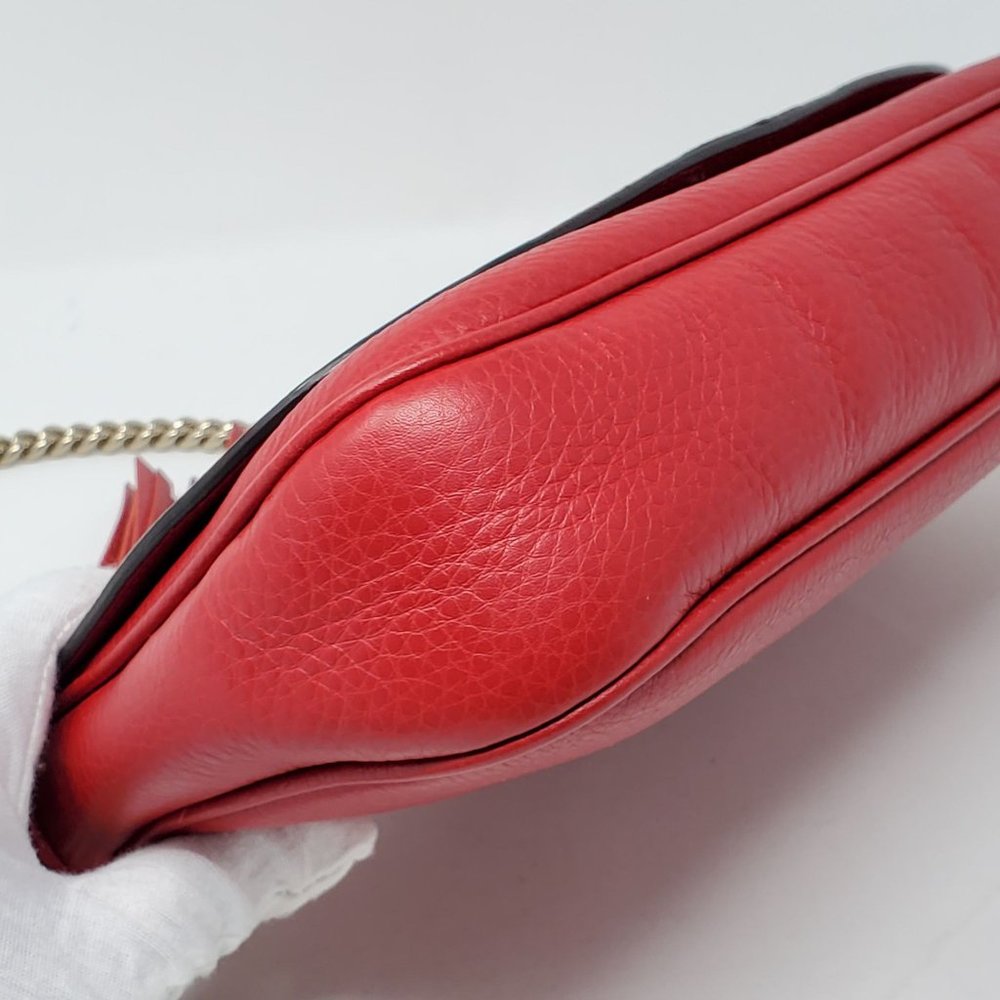 100% Auth Gucci Soho Small Red Crossbody/ClutchBag - Picture 11 of 16